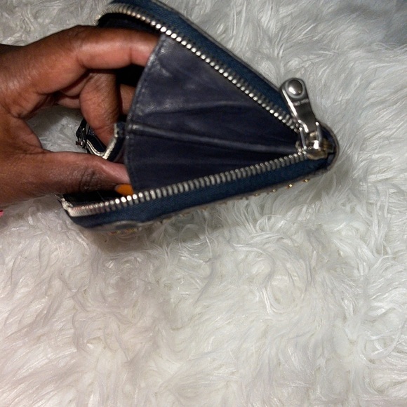 Miu Miu Studded Leather Zippy Wallet Dark Grey - Picture 11 of 14